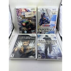 4 Nintendo Wii Games Call of Duty Moster Jam Wolverine Paintball Bundle Lot